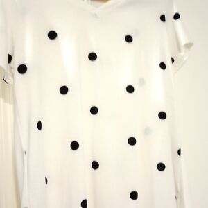 LuLaRoe White Top with Black Polka Dots